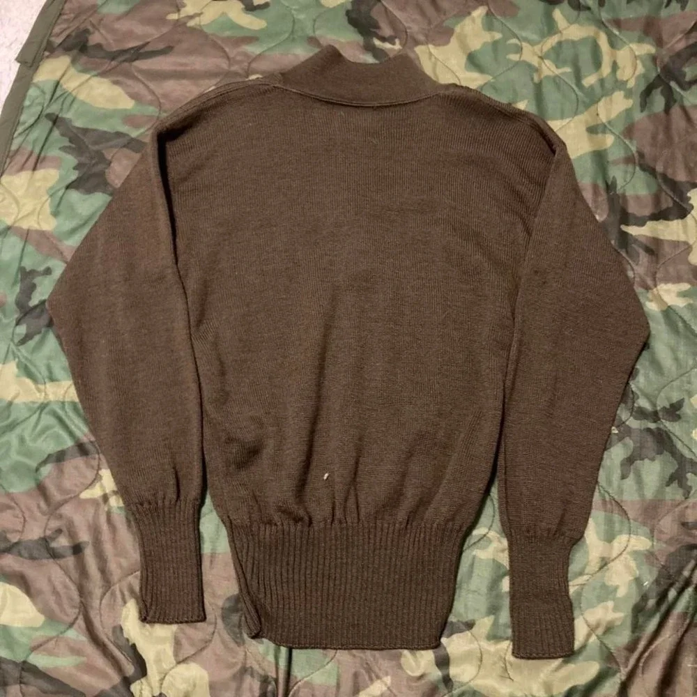 Jack young 5-button‎ wool button sweater brown army vintage 42/44